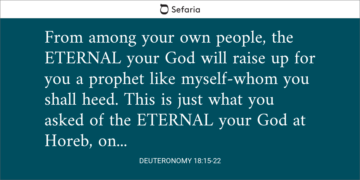 Deuteronomy 18:15-22 With Commentary