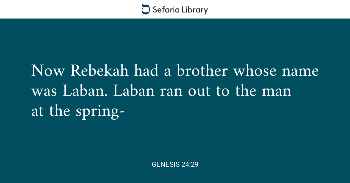 Genesis 24 29