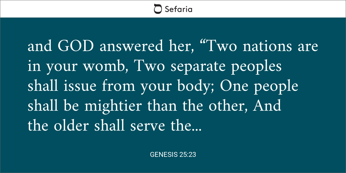 Genesis 25:23 With Connections