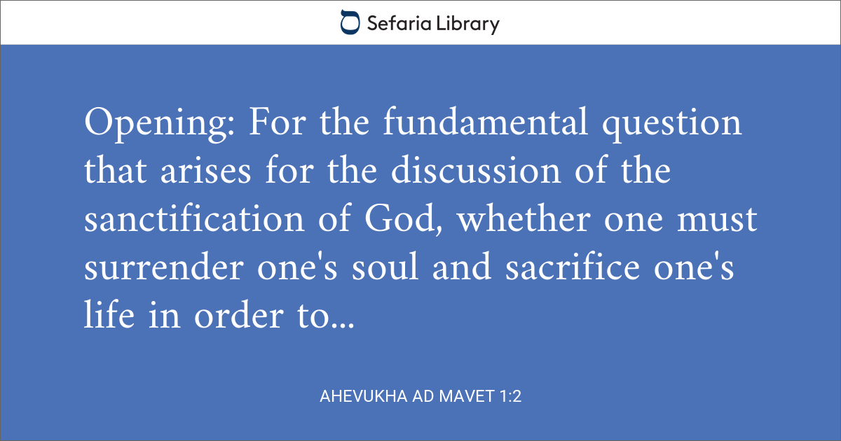 Ahevukha Ad Mavet 1:2 | Sefaria Library