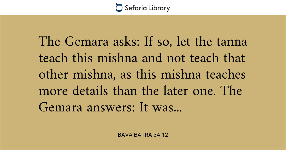 Bava Batra 3a:12 | Sefaria Library
