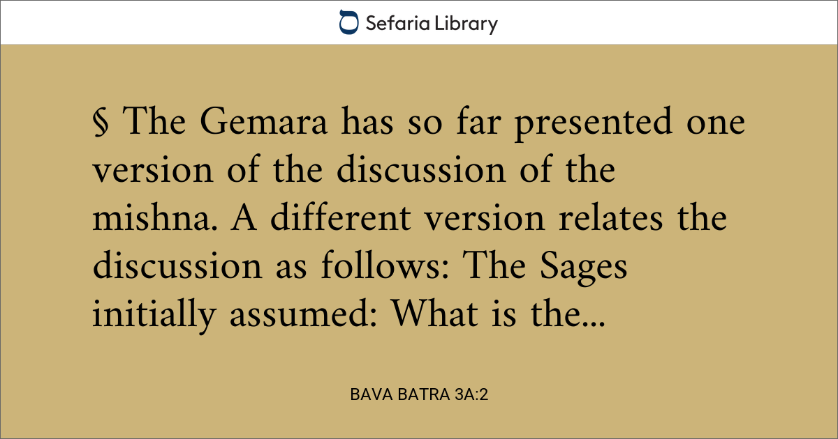 Bava Batra 3a:2 | Sefaria Library