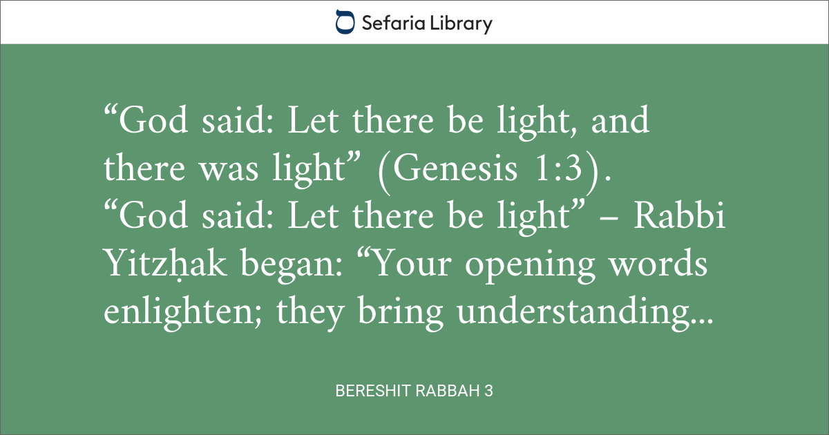 Bereshit Rabbah 3 | Sefaria Library