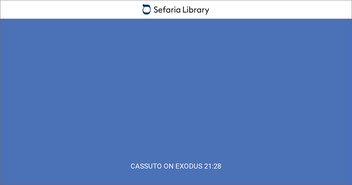 cassuto-on-exodus-21-28