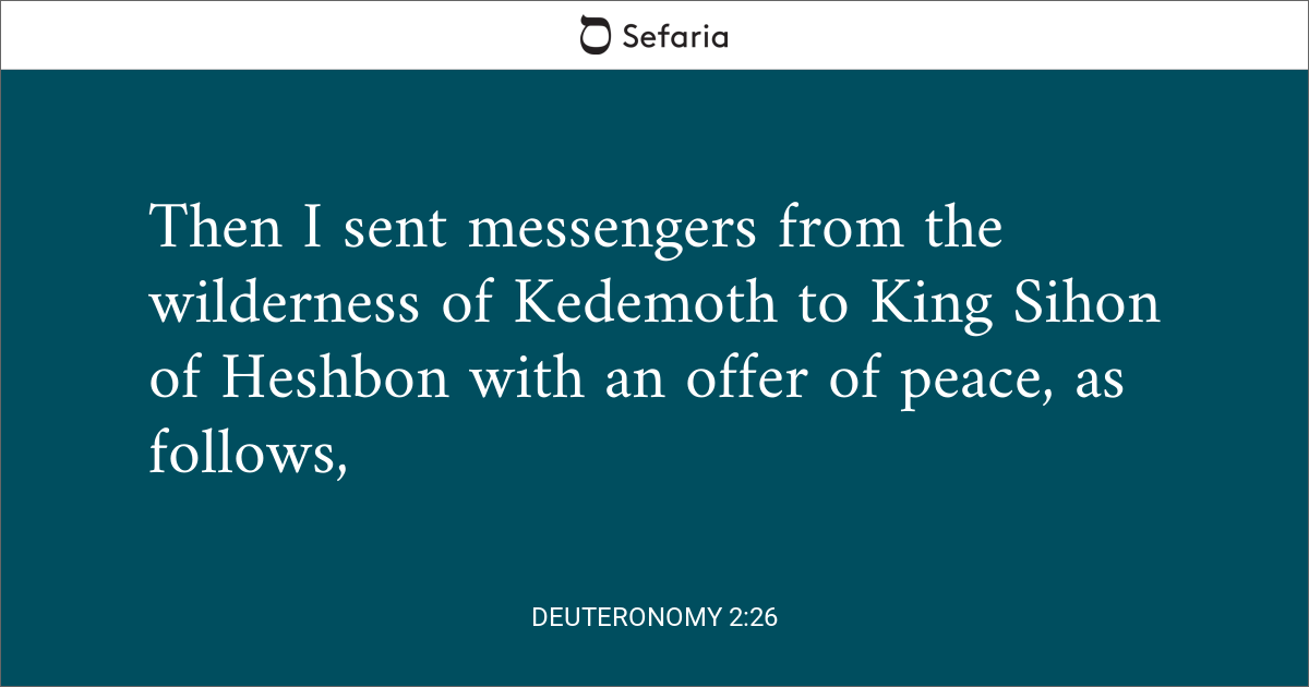 Deuteronomy 2 26 Sefaria Library
