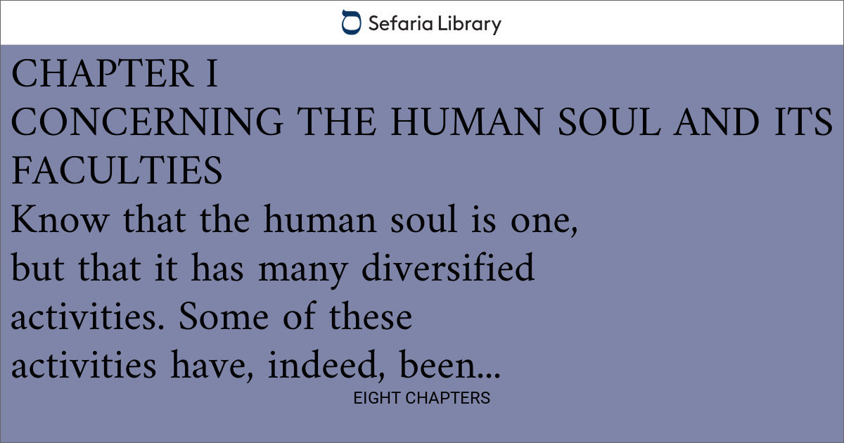 Eight Chapters | Sefaria Library