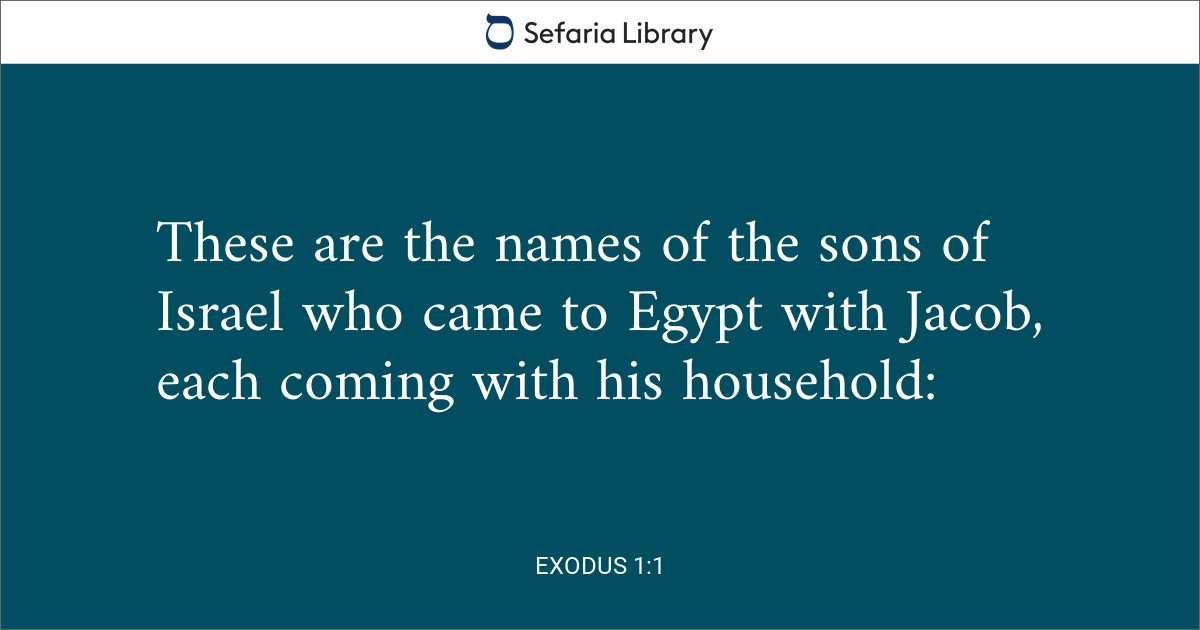 Exodus 1:1 | Sefaria Library