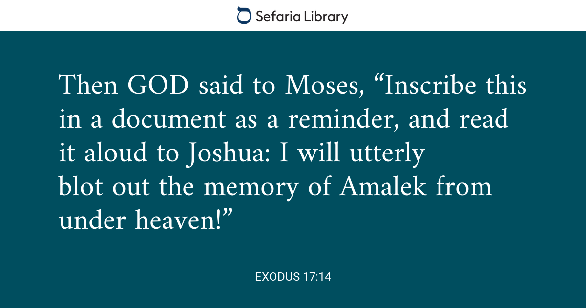 Exodus 17:14 | Sefaria Library