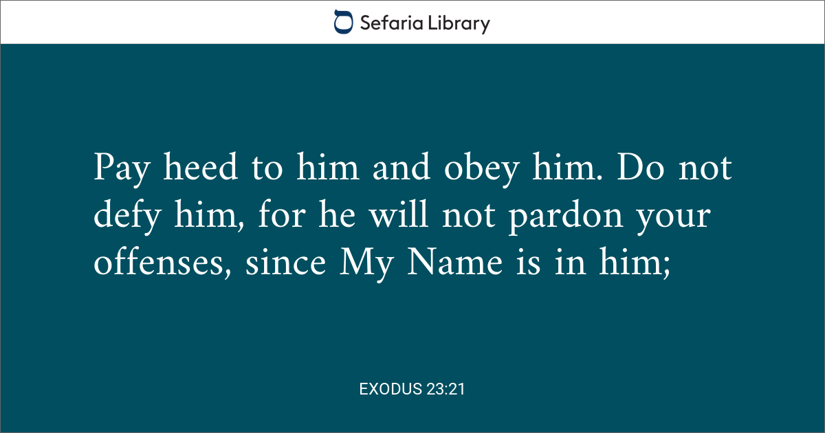 Exodus 23:21 | Sefaria Library