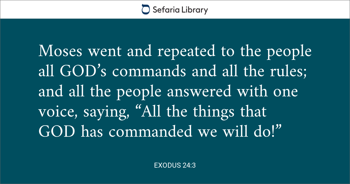 Exodus 24:3 | Sefaria Library