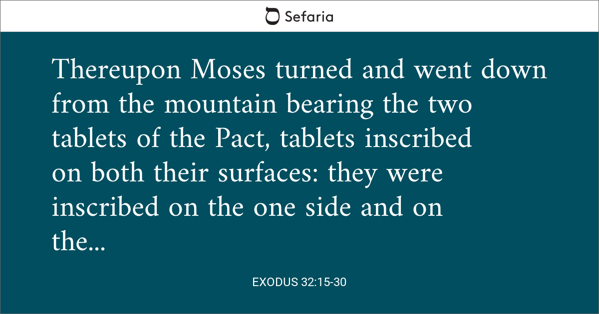 Exodus 32 15 30