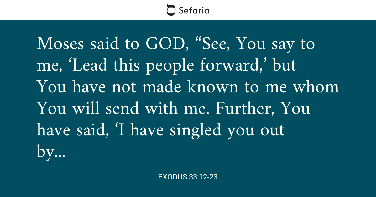 Exodus 33 12 23