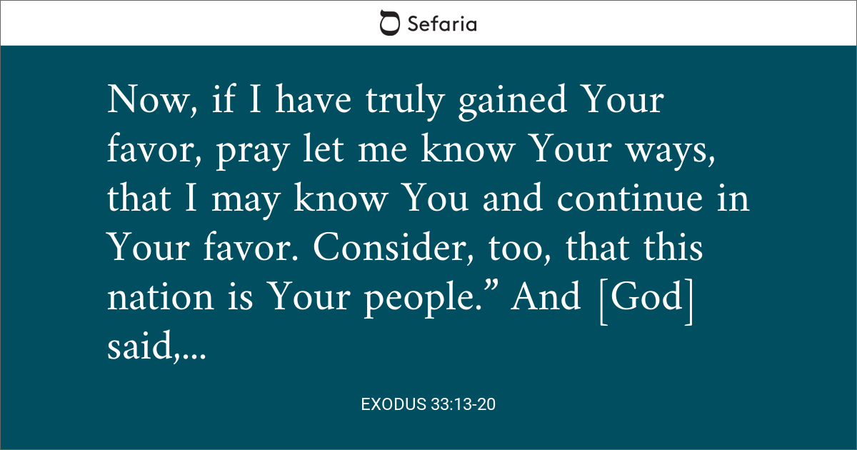 Exodus 33 13 20