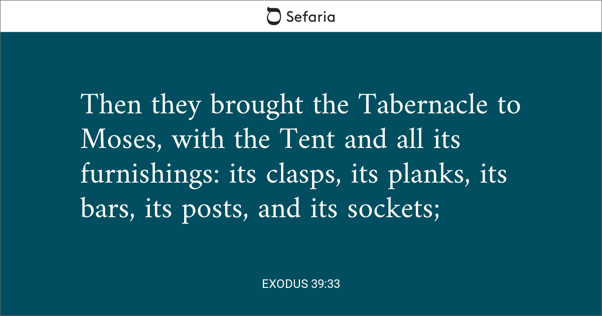 Exodus 39 33 Sefaria Library
