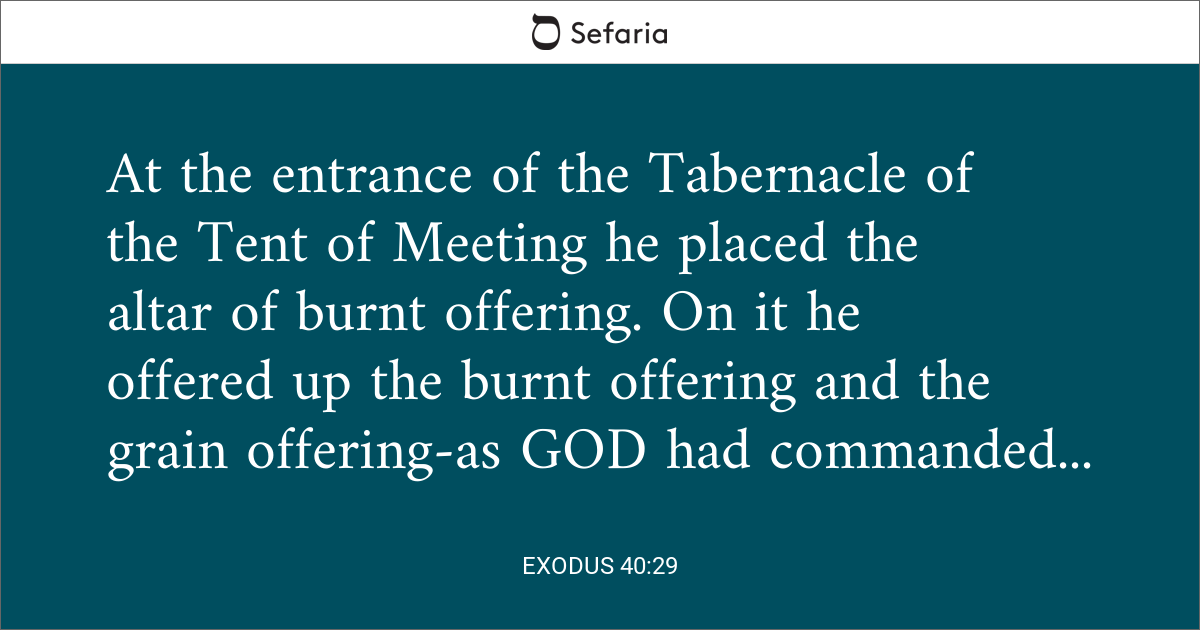 Exodus 40 29