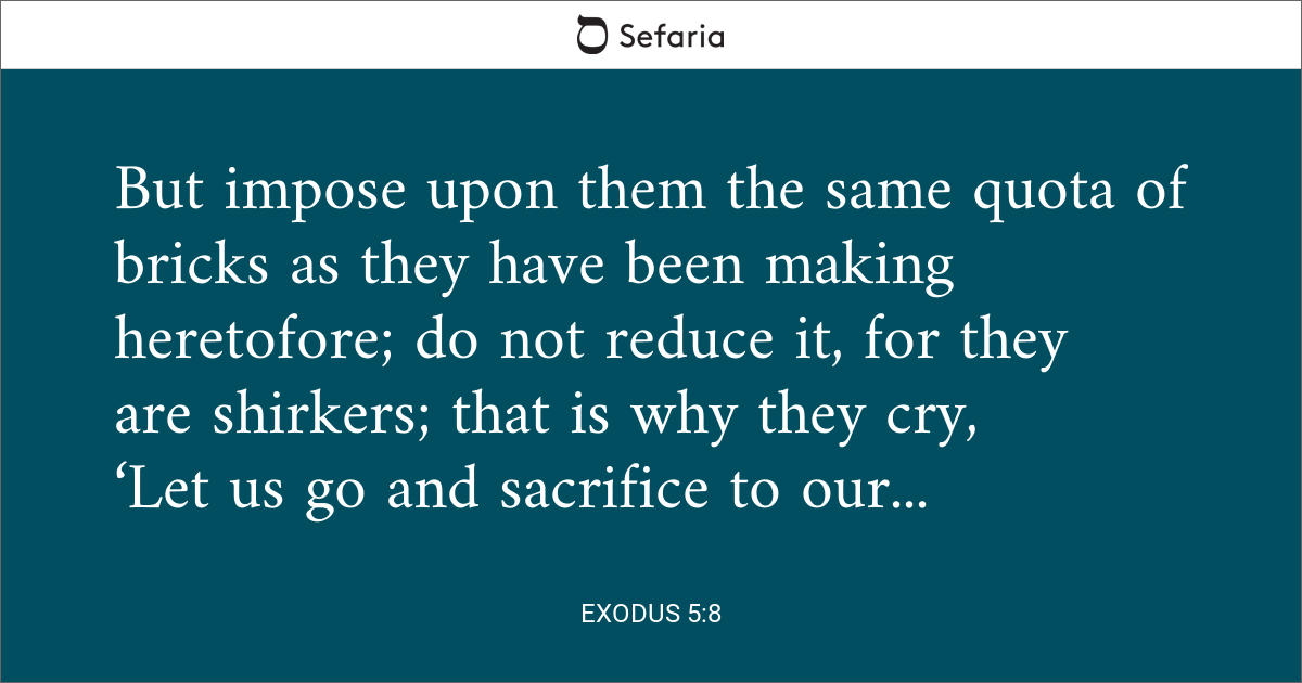 Exodus 5 8