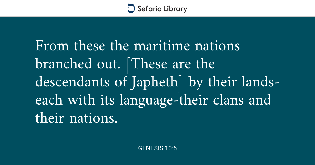 Genesis 10:5 | Sefaria Library