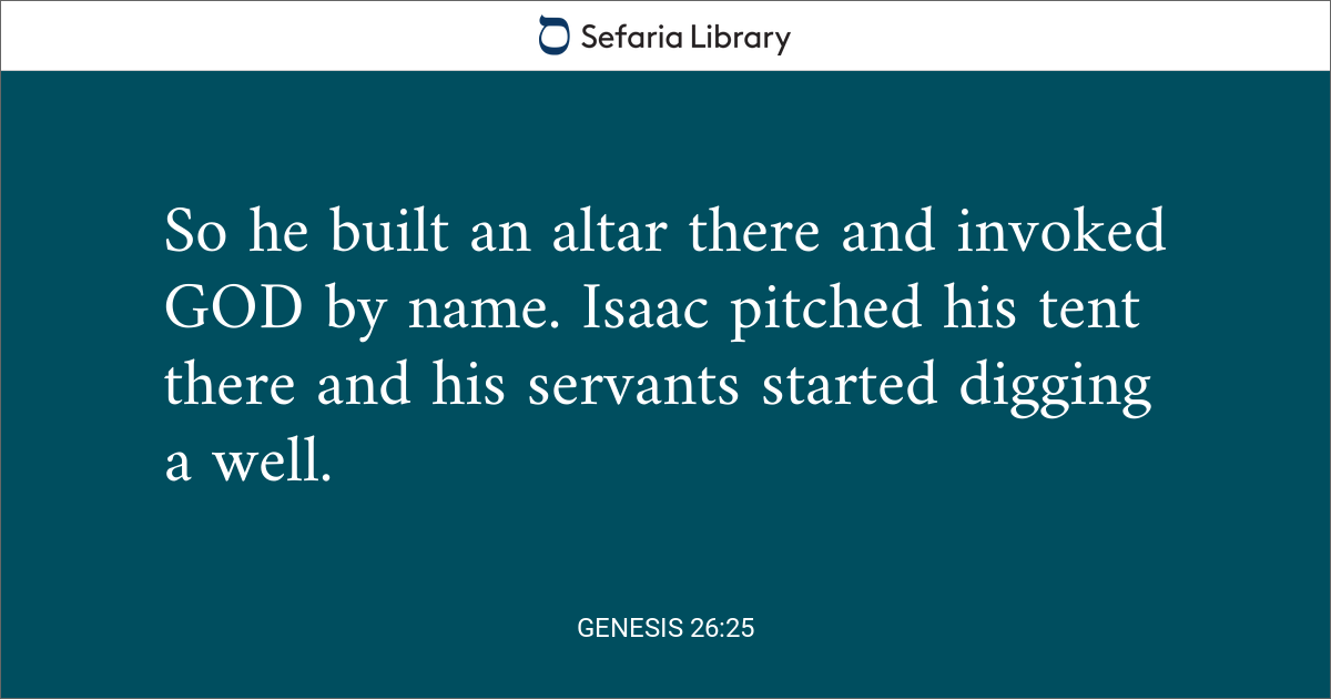 Genesis 26:25 | Sefaria Library