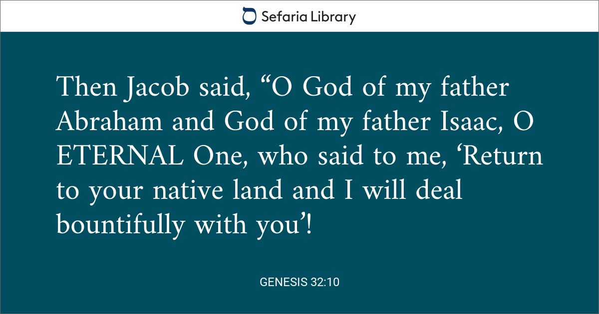 Genesis 32:10 | Sefaria Library