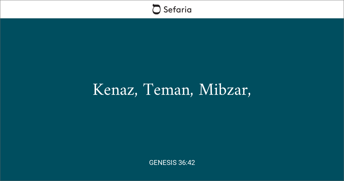 Genesis 36 42