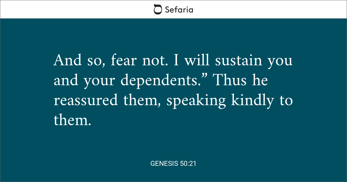 Genesis 50 21 Sefaria Library