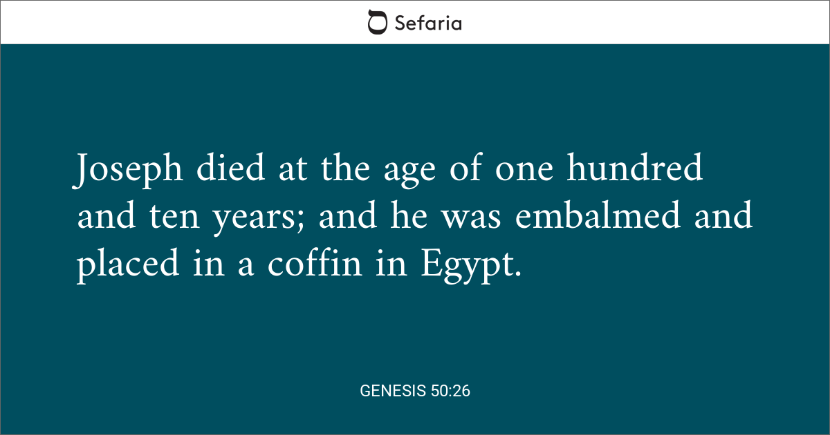 Genesis 50 26 Sefaria Library