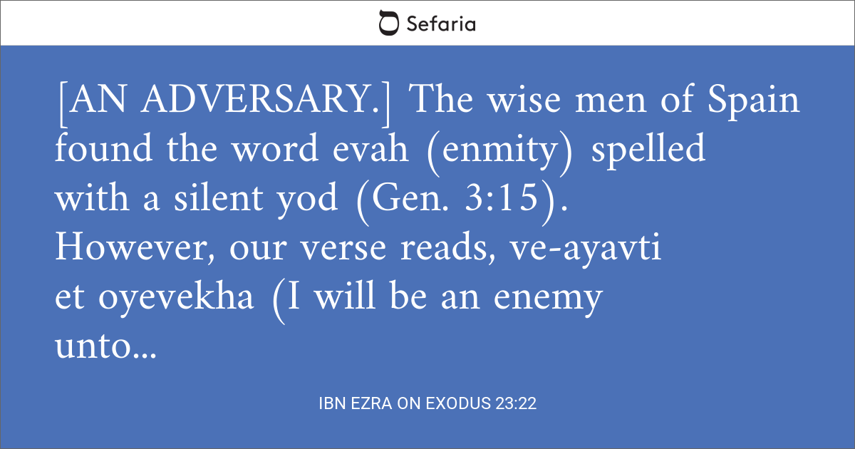 Ibn Ezra On Exodus 23 22 Sefaria Library