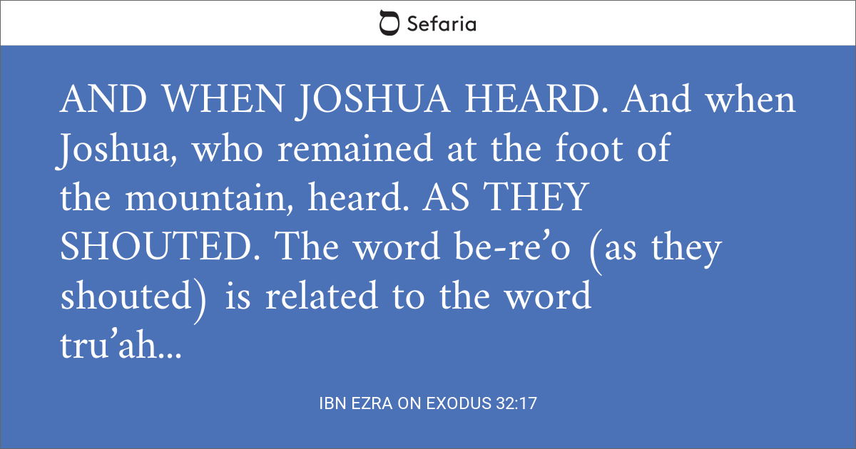 Ibn Ezra On Exodus 32 17