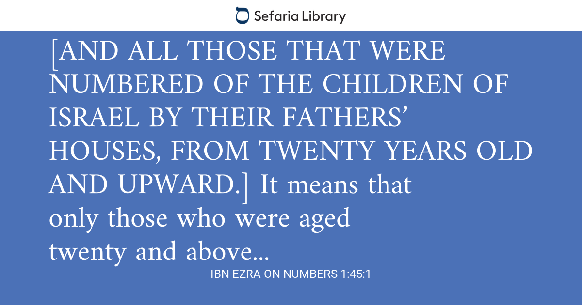 Ibn Ezra on Numbers 1:45:1 | Sefaria Library