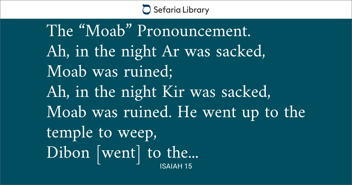 Isaiah 15 | Sefaria Library