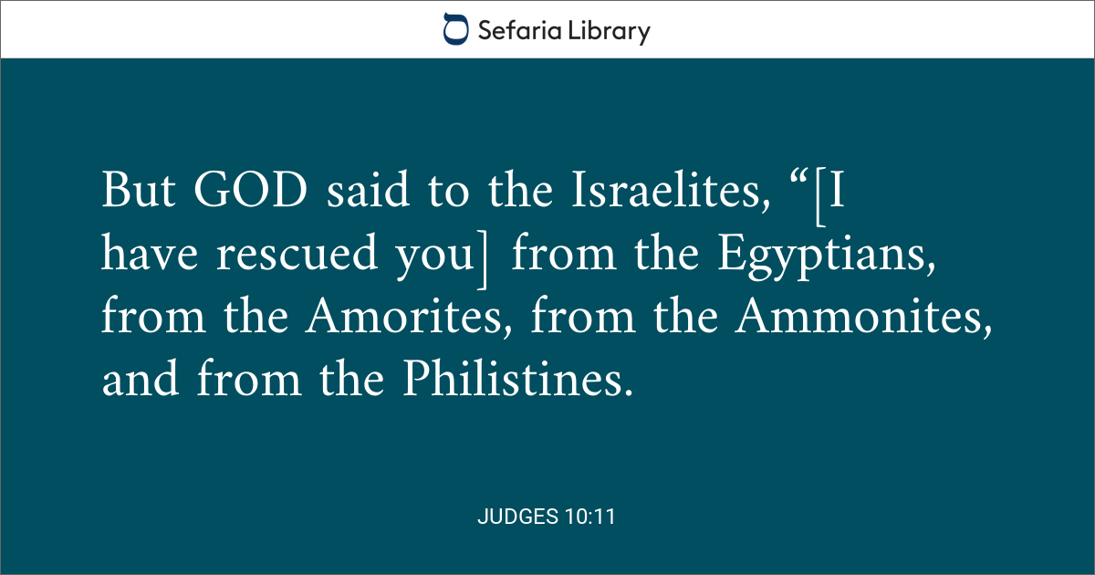 Judges 10:11 | Sefaria Library