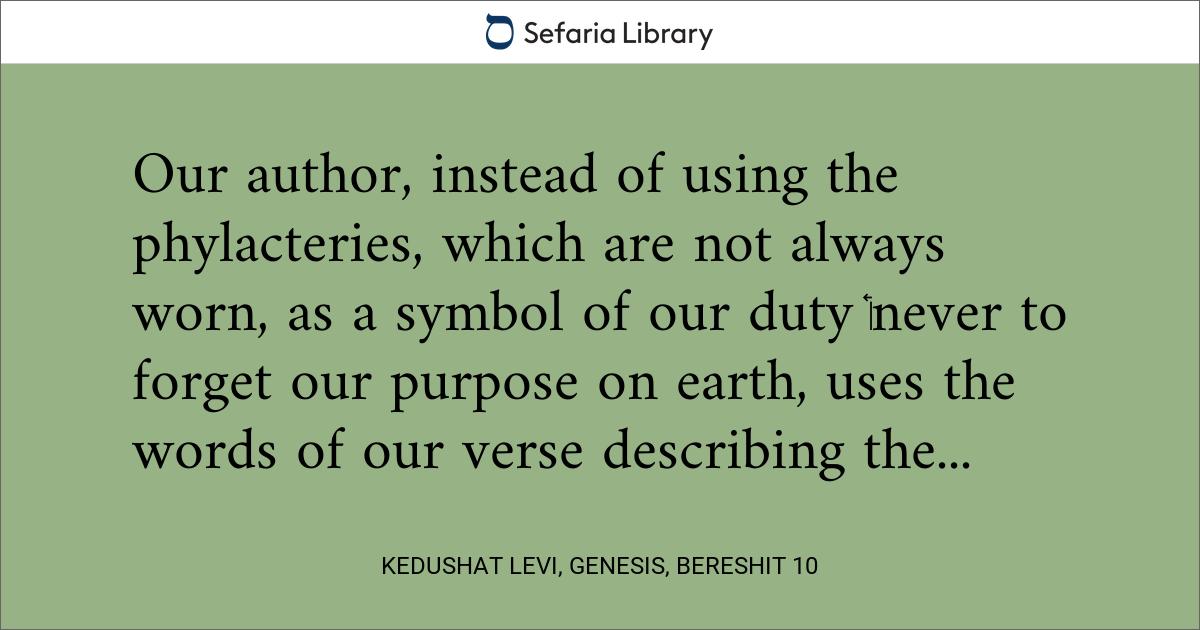 Kedushat Levi, Genesis, Bereshit 10 | Sefaria Library