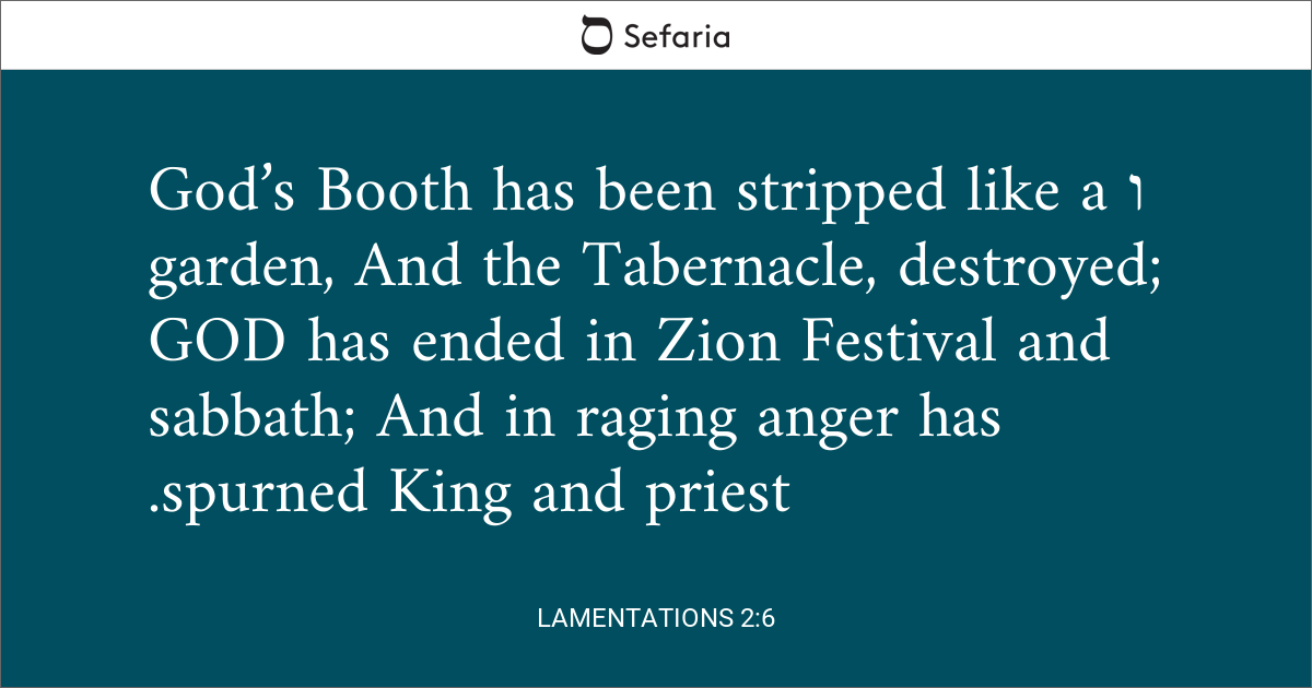 Lamentations 2 6 Sefaria Library