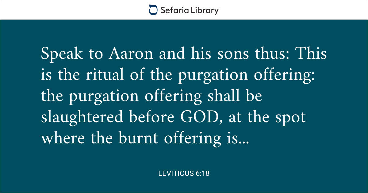 Leviticus 6:18 | Sefaria Library