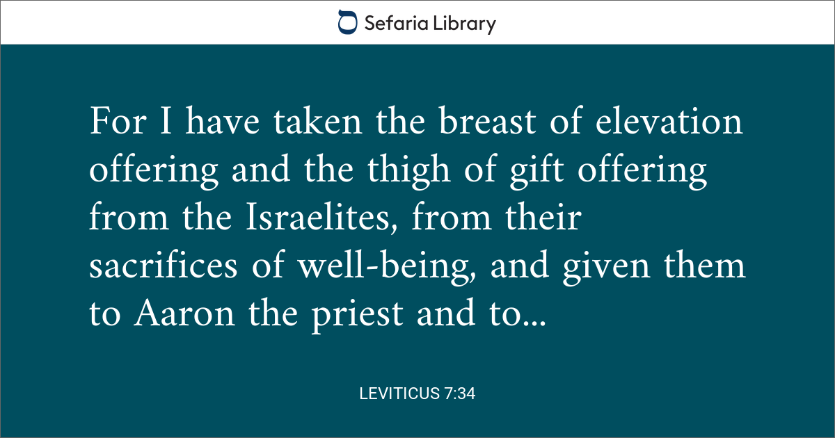 Leviticus 7:34 | Sefaria Library