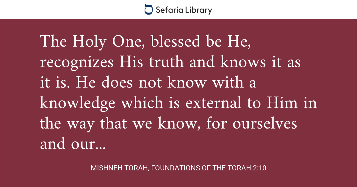 Mishneh Torah, Foundations of the Torah 2:10