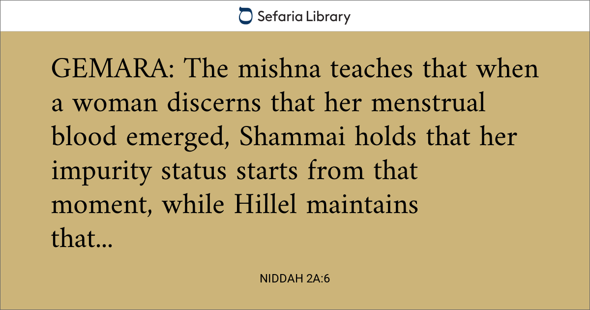 Niddah 2a:6 | Sefaria Library