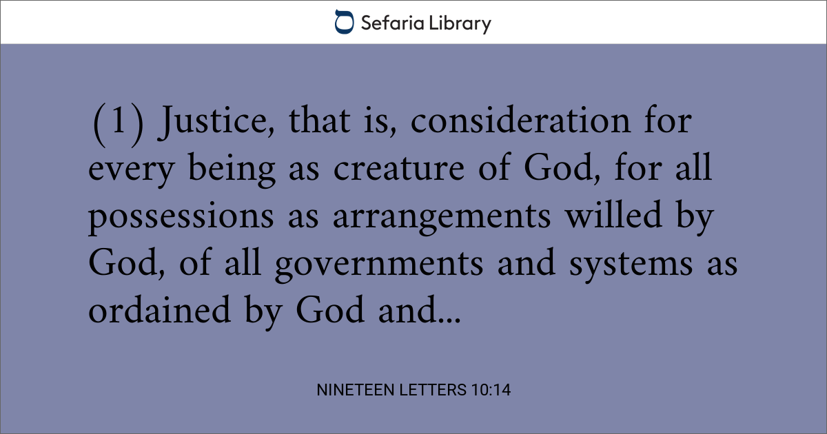 Nineteen Letters 10:14 | Sefaria Library