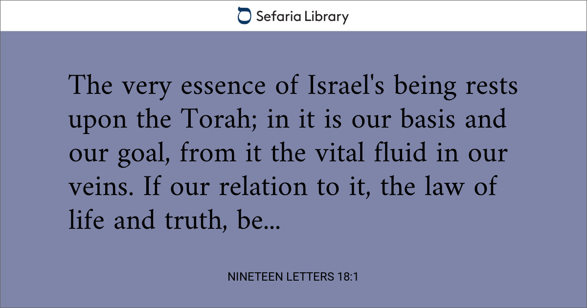 Nineteen Letters 18:1 | Sefaria Library