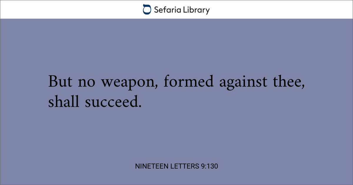 Nineteen Letters 9:130 | Sefaria Library