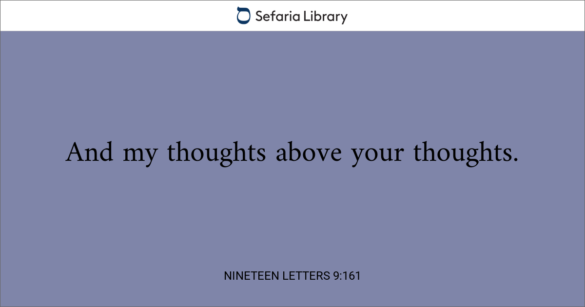 Nineteen Letters 9:161 | Sefaria Library