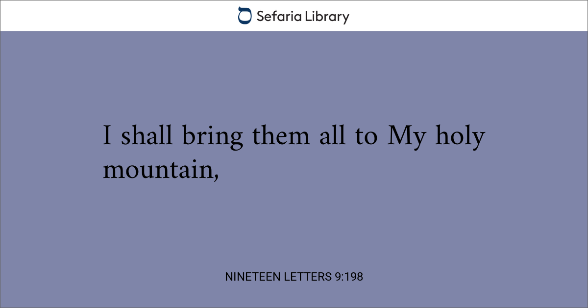 Nineteen Letters 9:198