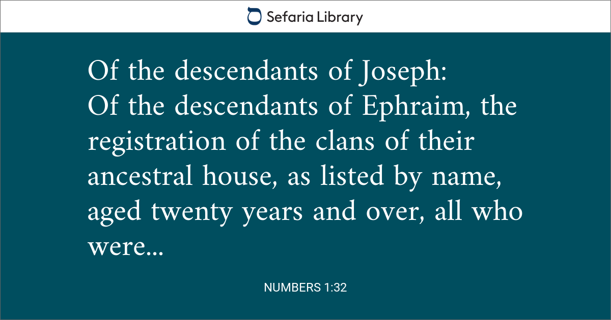 Numbers 1:32 | Sefaria Library