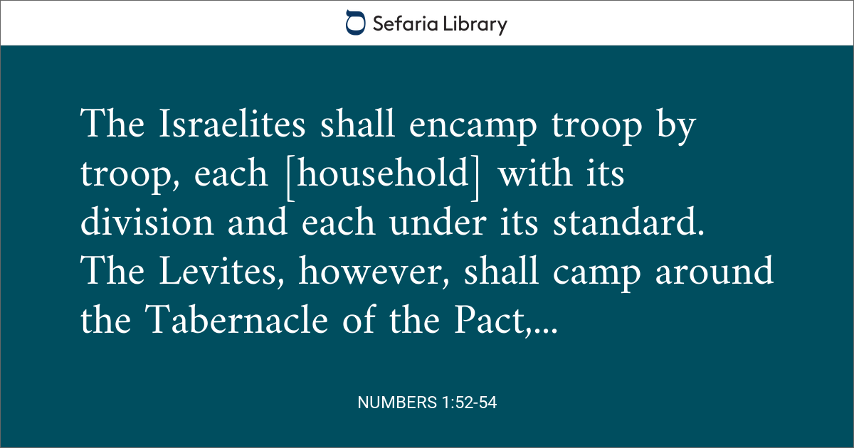 Numbers 1:52-54 | Sefaria Library