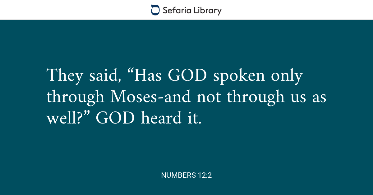 Numbers 12:2 | Sefaria Library