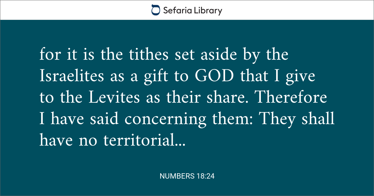 Numbers 18:24 | Sefaria Library