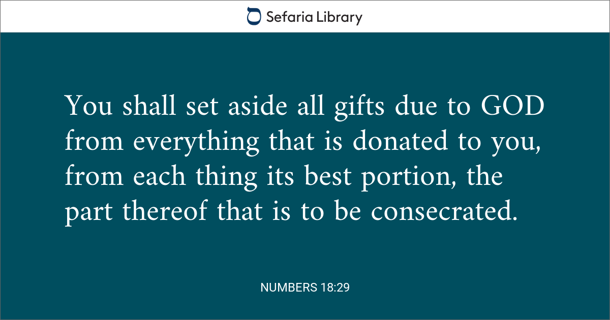 Numbers 18:29 | Sefaria Library