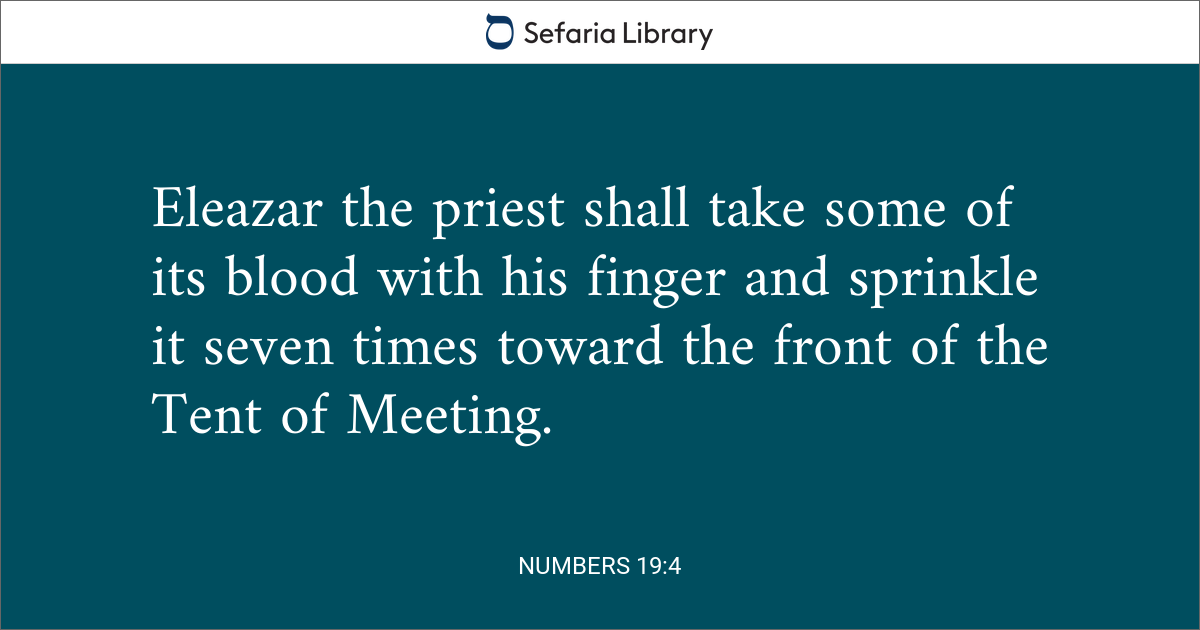 Numbers 19:4 | Sefaria Library