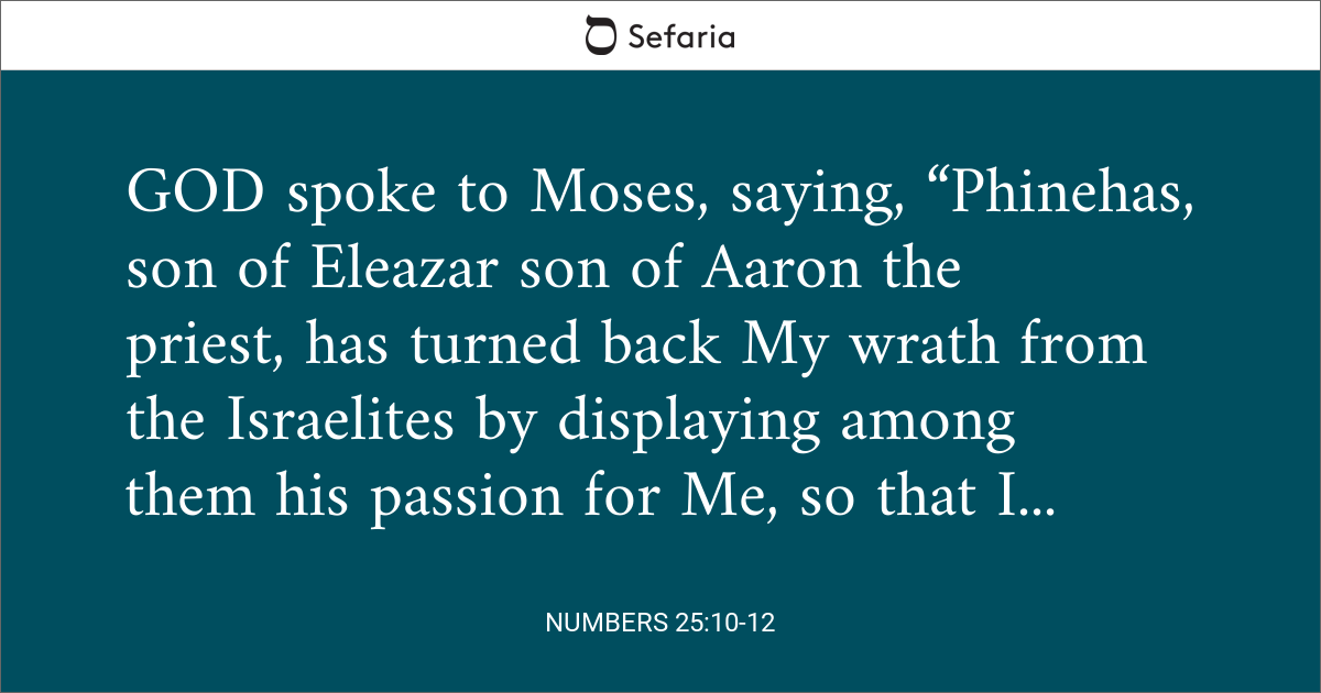 Numbers 25 10 12 Sefaria Library