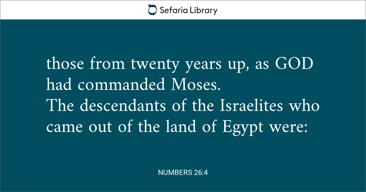 Numbers 26:4 | Sefaria Library